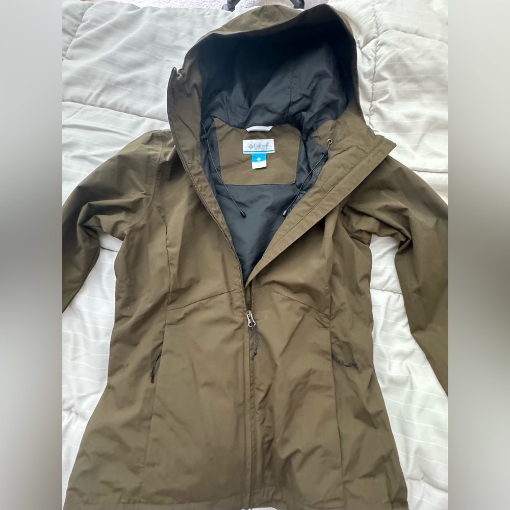 Columbia Windbreaker, Olive, Size Small